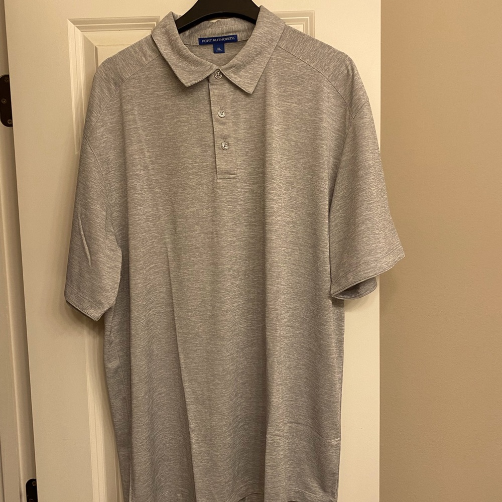 Port Authority, XL , short sleeve polo, light gray.